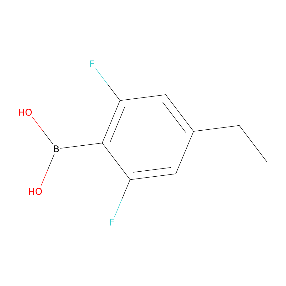 (4-Ethyl-2,6-difluorophenyl)boronic acid molecular structure, CAS 2244428-33-7