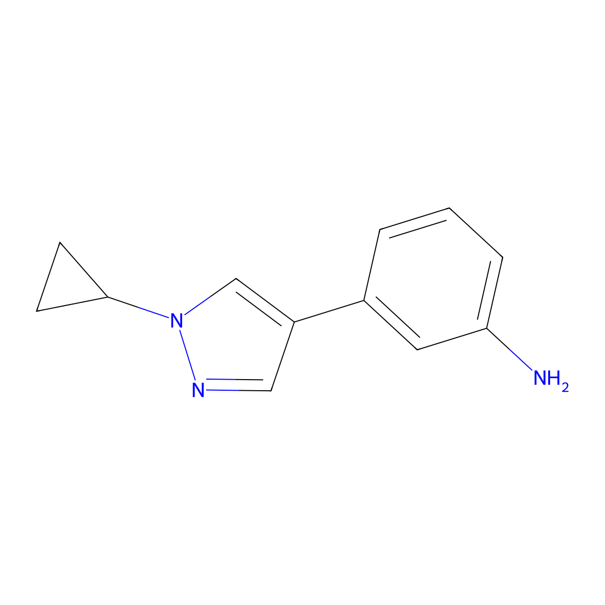 3-(1-Cyclopropyl-1H-pyrazol-4-YL)aniline molecular structure, CAS 2244439-38-9