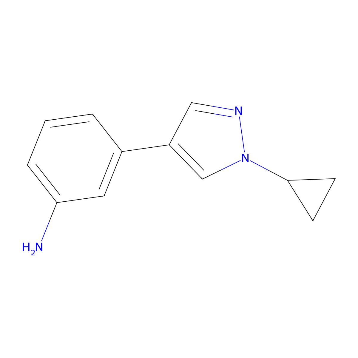 3-(1-Cyclopropyl-1H-pyrazol-4-YL)aniline molecular structure, CAS 2244439-38-9