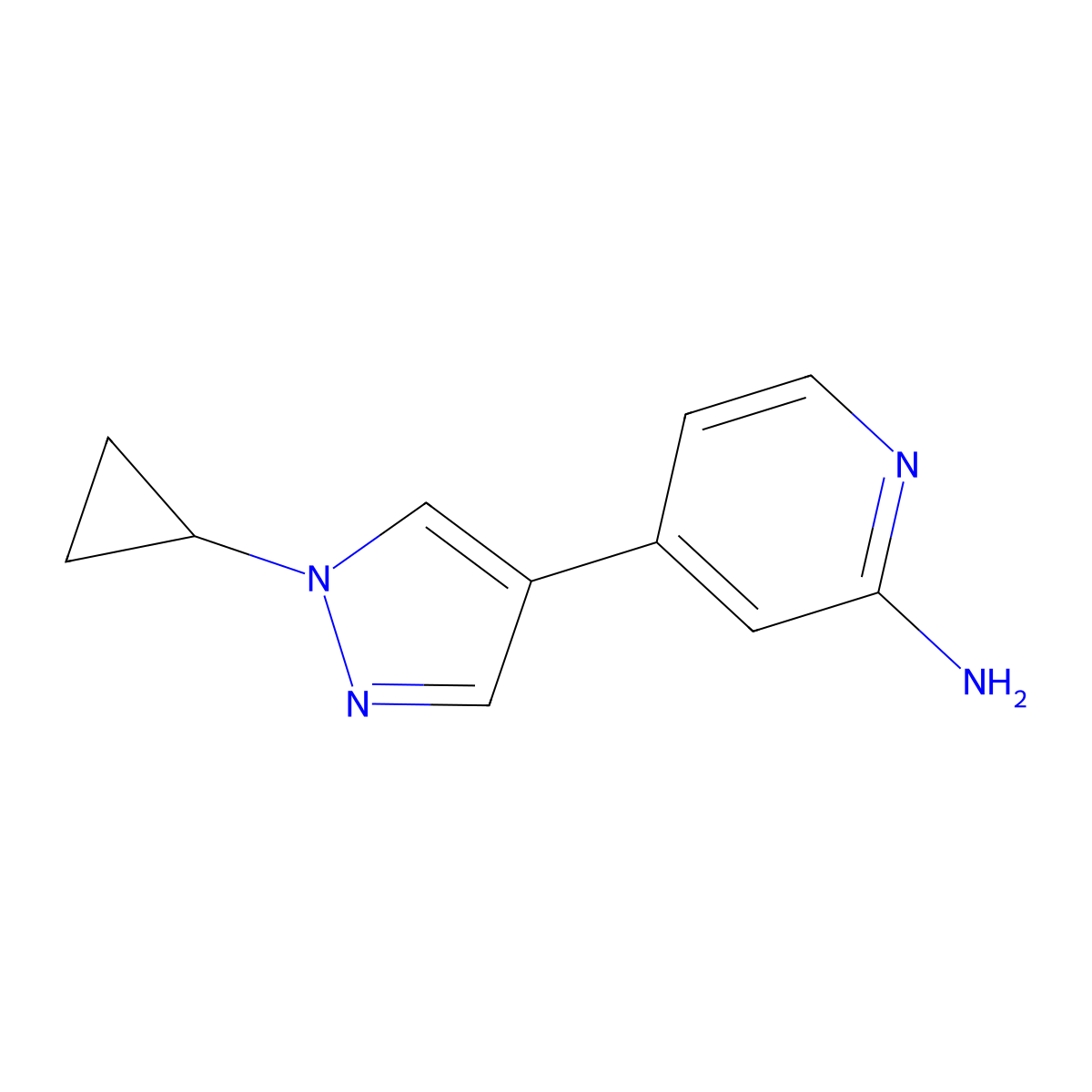 4-(1-Cyclopropyl-1H-pyrazol-4-yl)pyridin-2-amine molecular structure, CAS 2244439-39-0