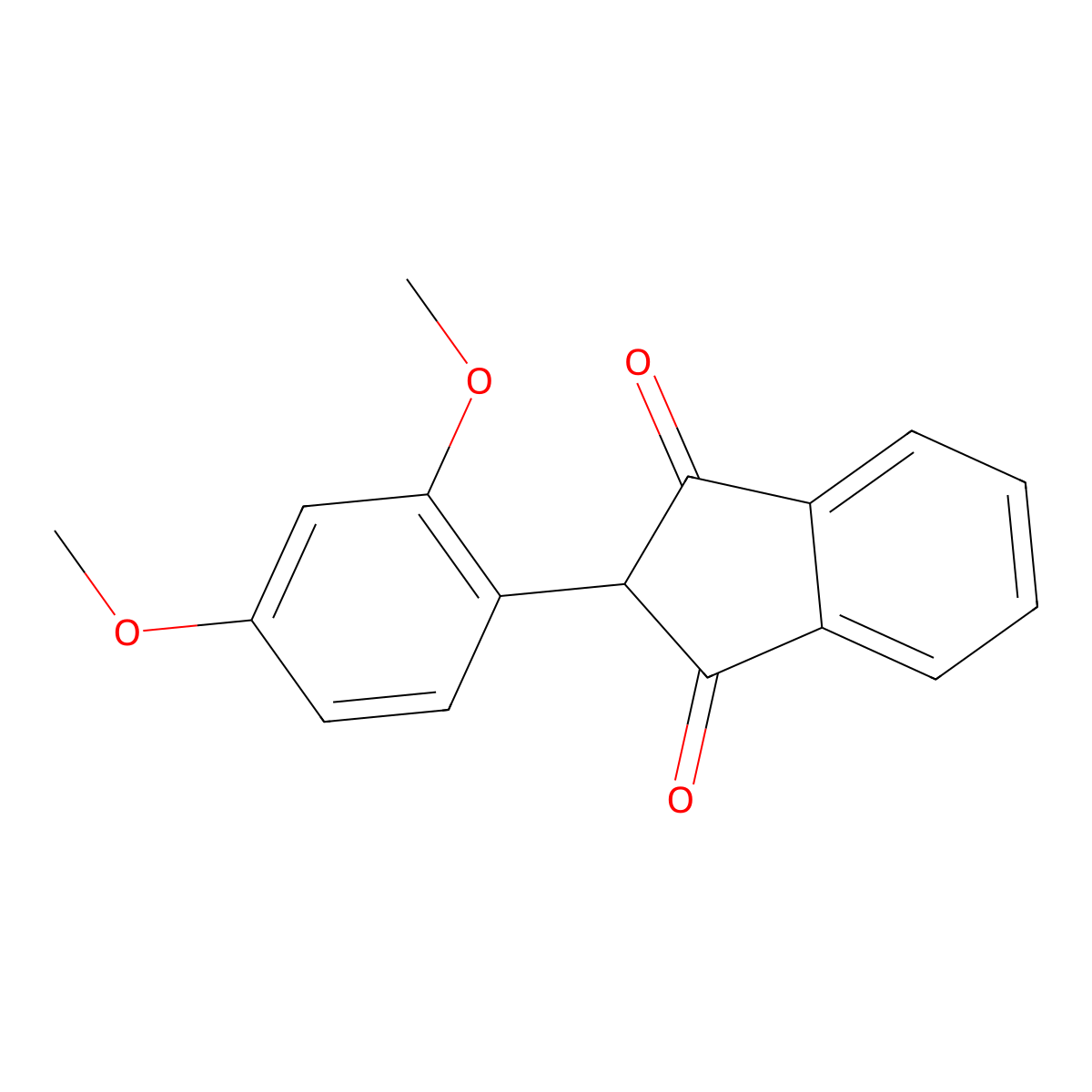 2-(2,4-dimethoxyphenyl)-1H-indene-1,3(2H)-dione molecular structure, CAS 22445-53-0