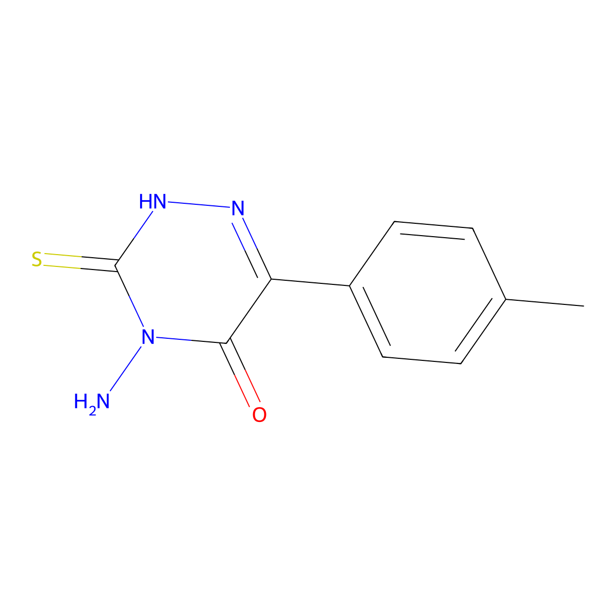 4-Amino-3-mercapto-6-(4-methylphenyl)-1,2,4-triazin-5(4H)-one molecular structure, CAS 22445-85-8