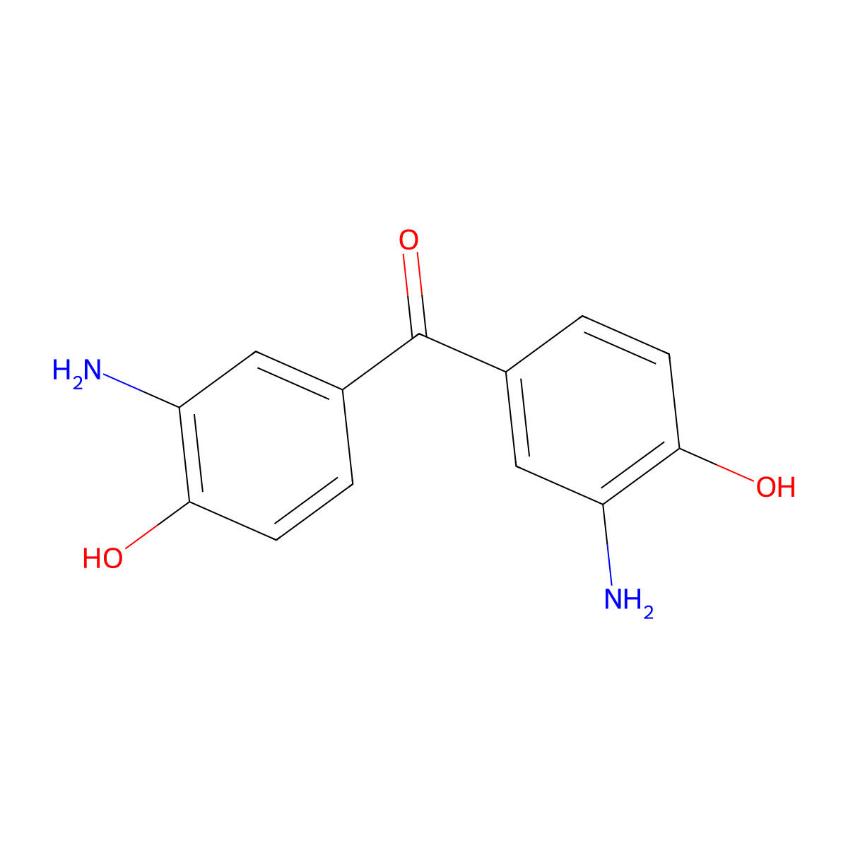 Bis(3-amino-4-hydroxyphenyl)methanone molecular structure, CAS 22445-98-3