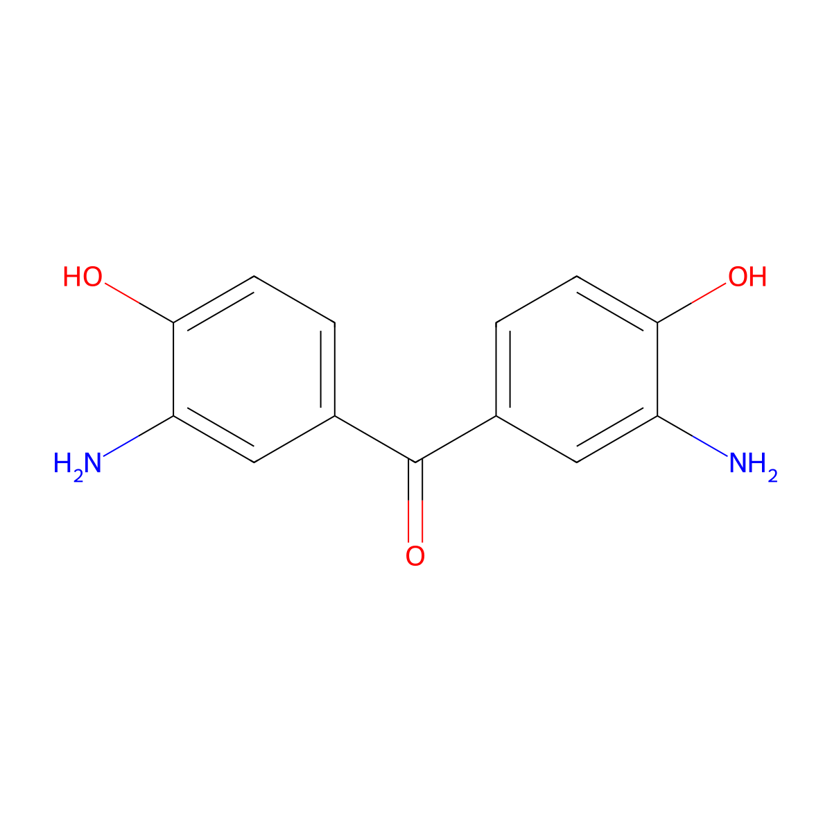 Bis(3-amino-4-hydroxyphenyl)methanone molecular structure, CAS 22445-98-3