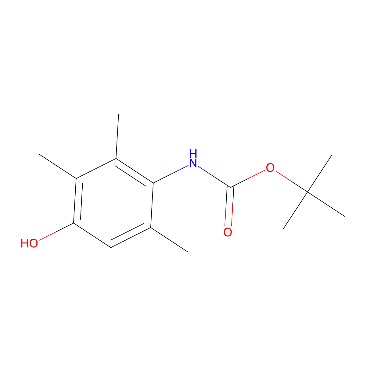 tert-butyl N-(4-hydroxy-2,3,6-trimethylphenyl)carbamate molecular structure, CAS 224450-46-8