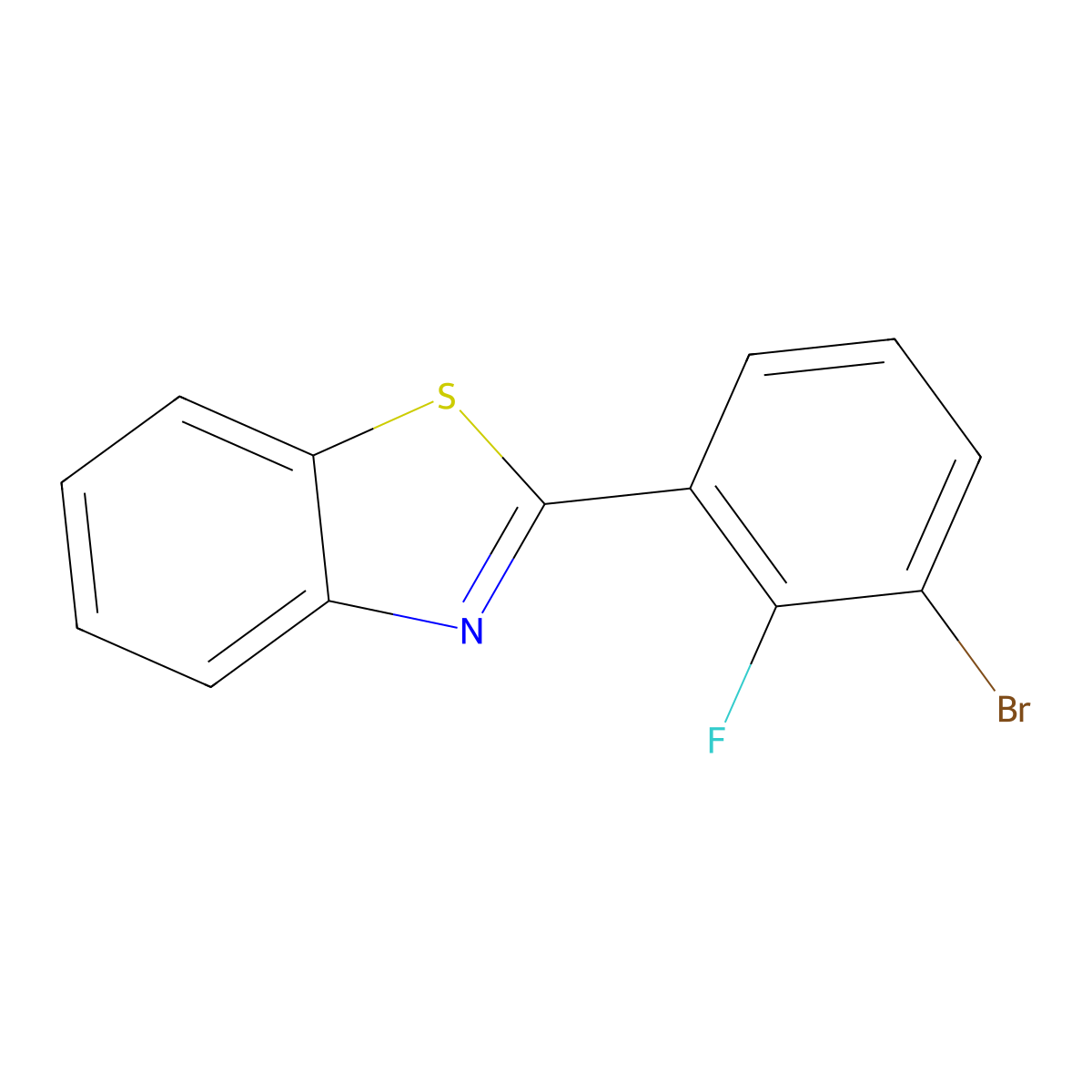 2-(3-Bromo-2-fluorophenyl)-1,3-benzothiazole molecular structure, CAS 2244512-89-6