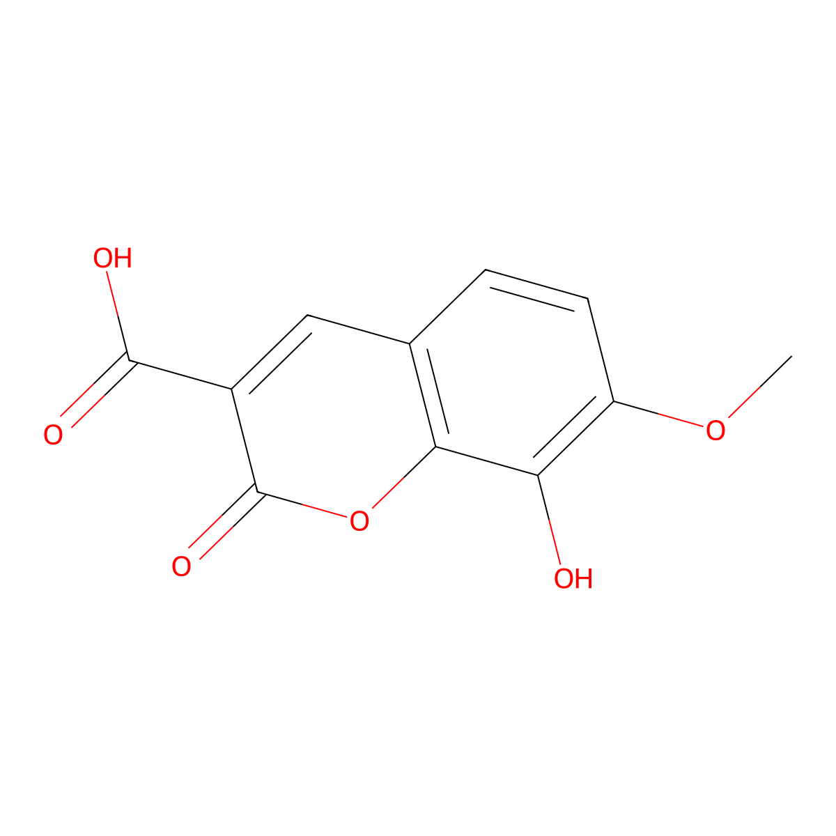8-hydroxy-7-methoxy-2-oxo-2H-chromene-3-carboxylic acid molecular structure, CAS 2244512-90-9