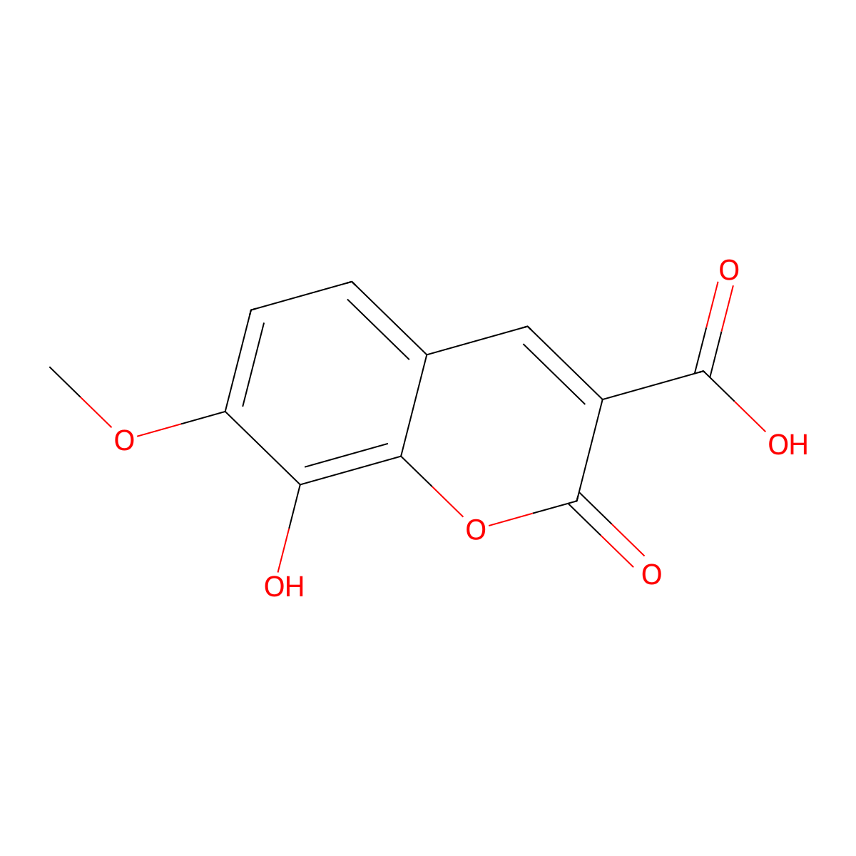 8-hydroxy-7-methoxy-2-oxo-2H-chromene-3-carboxylic acid molecular structure, CAS 2244512-90-9