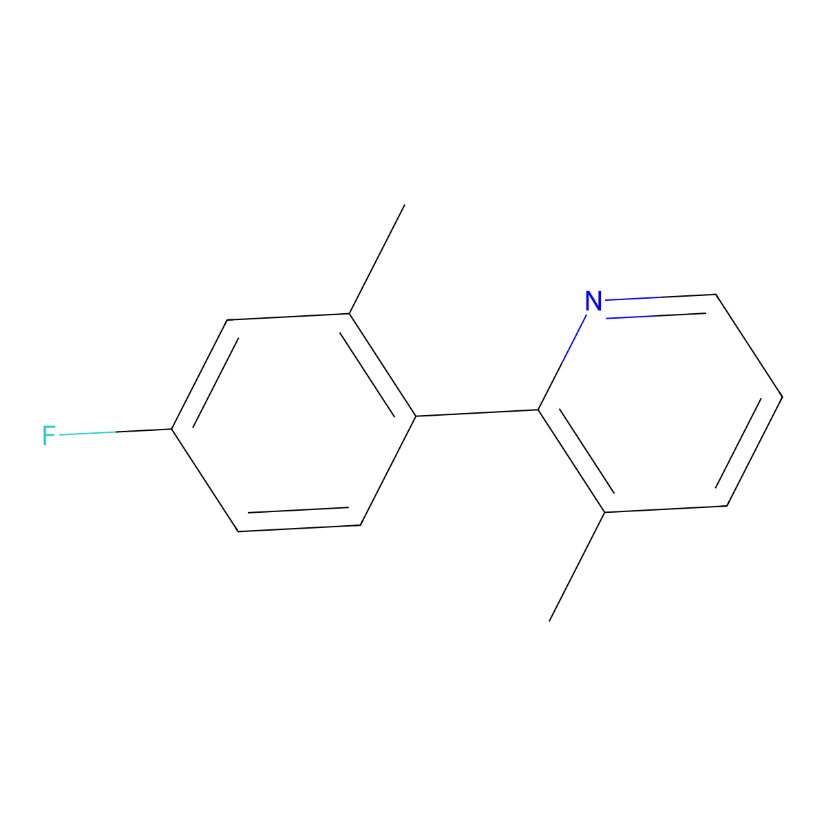 2-(4-Fluoro-2-methylphenyl)-3-methylpyridine molecular structure, CAS 2244515-51-1