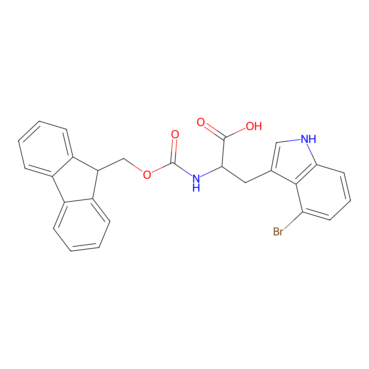 N-Fmoc-4-bromo-L-tryptophan molecular structure, CAS 2244532-69-0