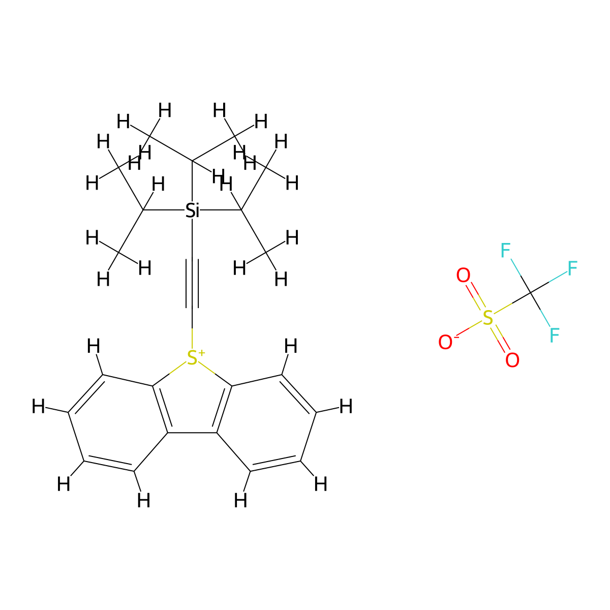 5-((Triisopropylsilyl)ethynyl)-dibenzo[b,d]thiophenium triflate molecular structure, CAS 2244536-10-3