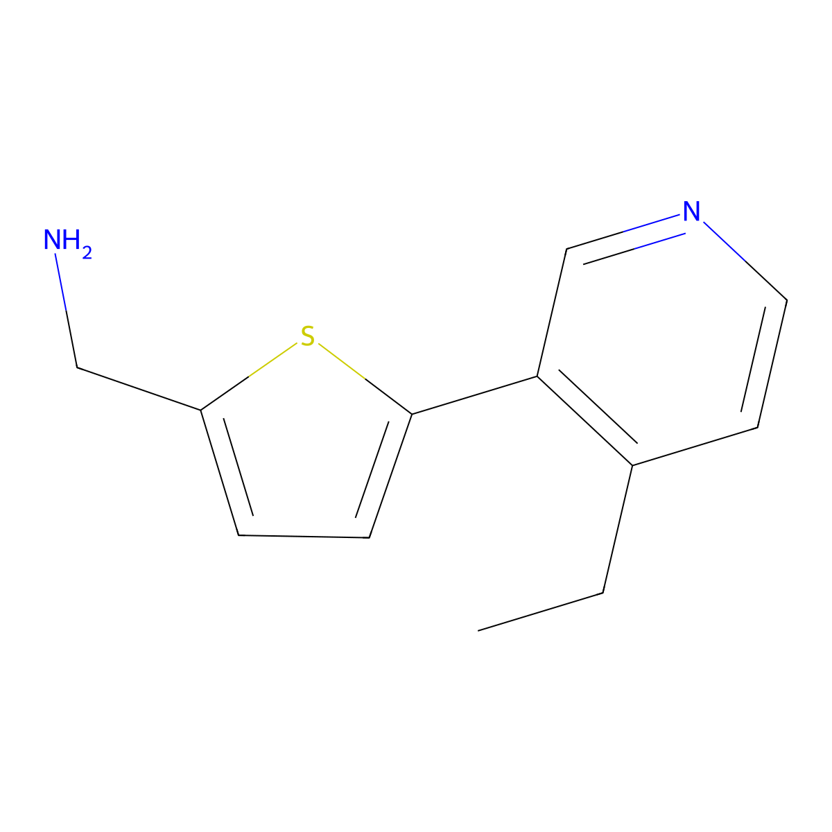 5-(4-Ethyl-3-pyridinyl)-2-thiophenemethanamine molecular structure, CAS 2244569-14-8