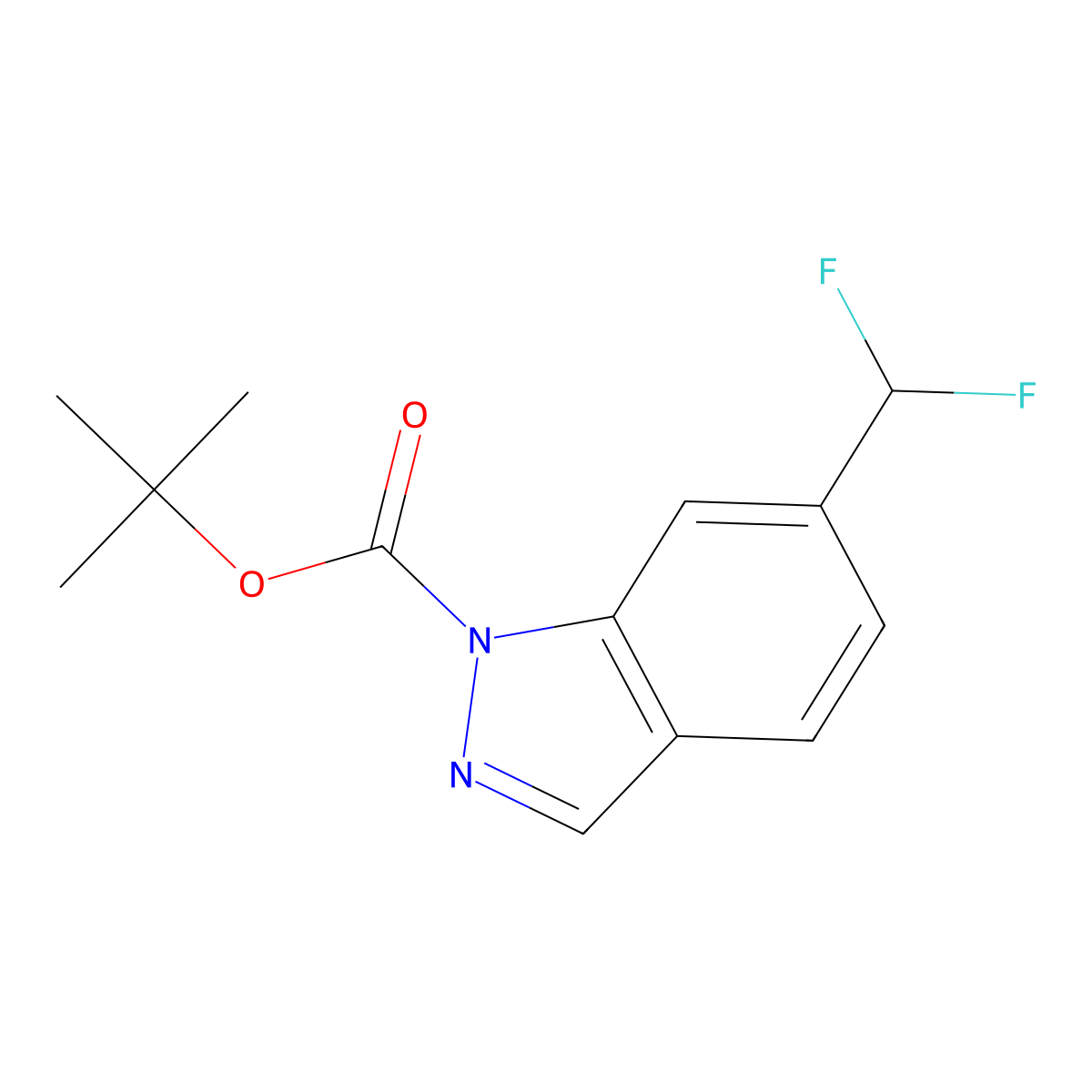 Tert-butyl 6-(difluoromethyl)indazole-1-carboxylate molecular structure, CAS 2244582-63-4