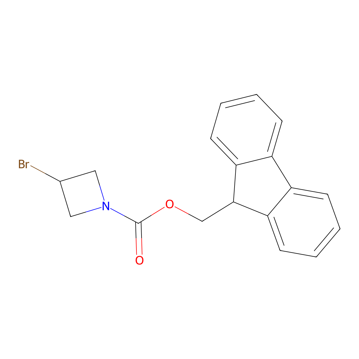 (9H-fluoren-9-yl)methyl 3-bromoazetidine-1-carboxylate molecular structure, CAS 2244588-61-0