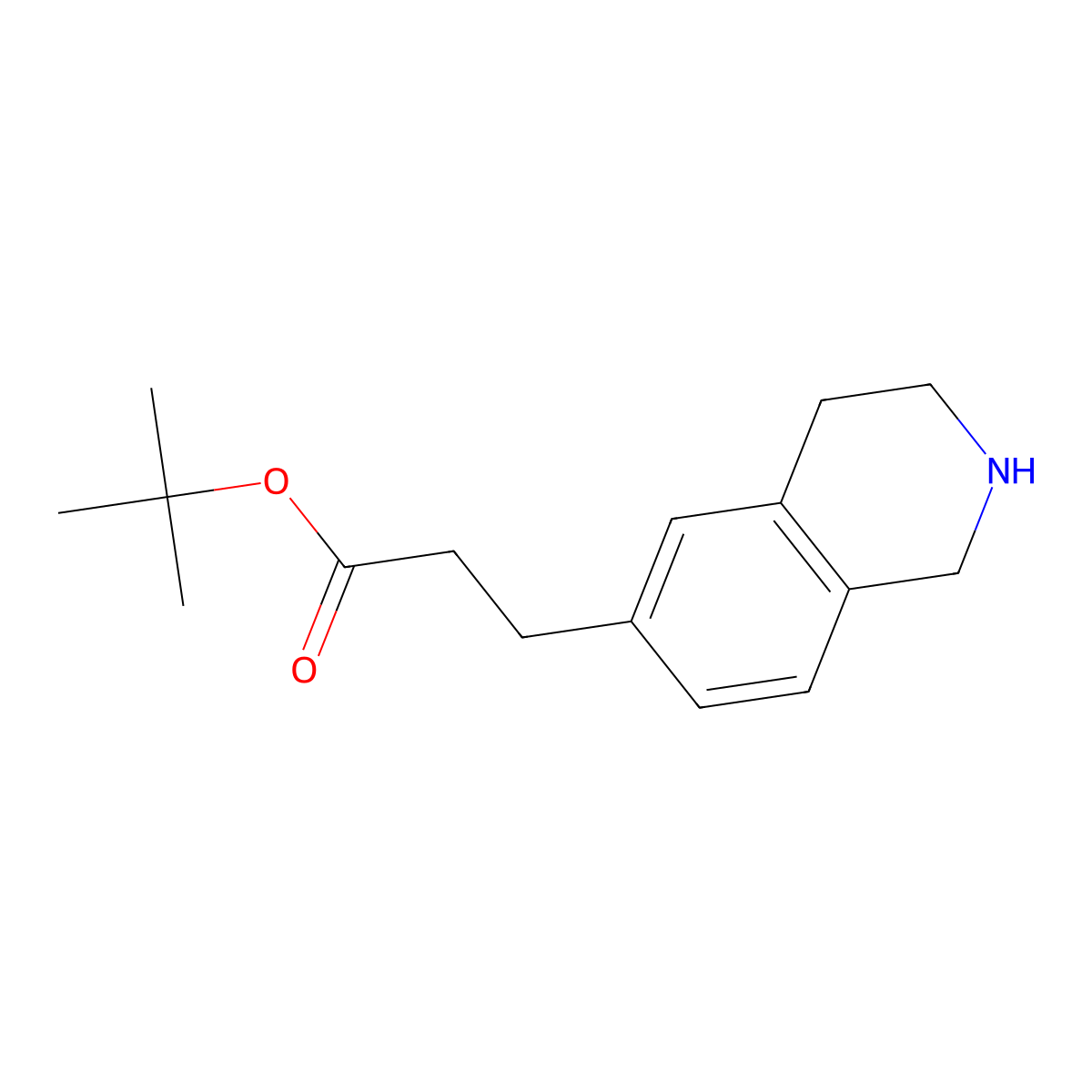 Tert-butyl 3-(1,2,3,4-tetrahydroisoquinolin-6-yl)propanoate molecular structure, CAS 2244591-06-6