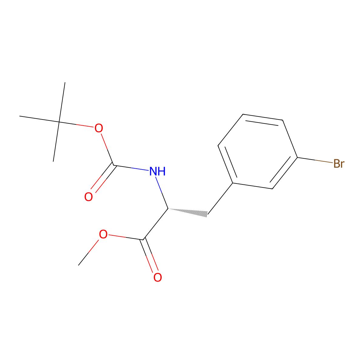 3-Bromo-N-boc-D-phenylalanine methyl ester molecular structure, CAS 2244592-10-5