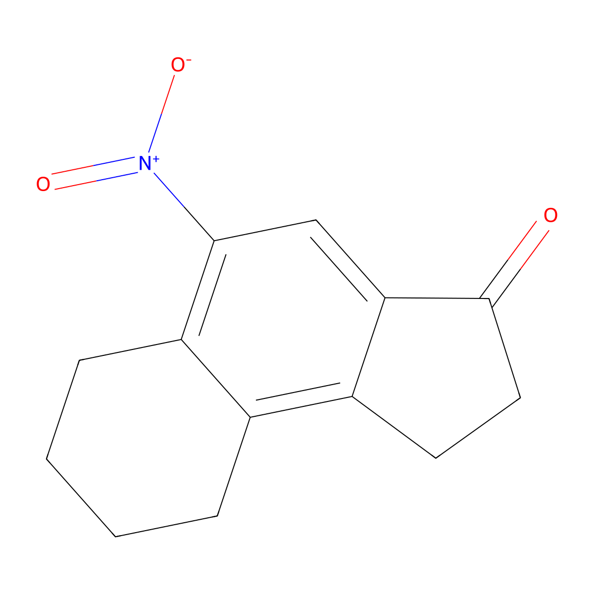 5-Nitro-1,2,6,7,8,9-hexahydro-3H-cyclopenta[a]naphthalen-3-one molecular structure, CAS 2244592-32-1