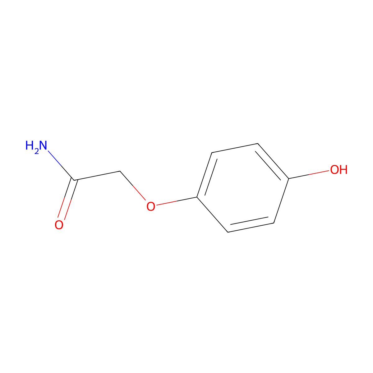2-(4-Hydroxyphenoxy)acetamide molecular structure, CAS 22446-14-6