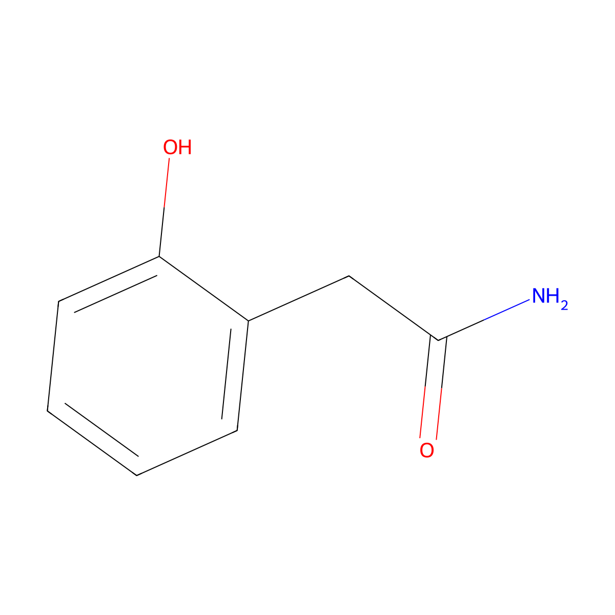 2-(2-Hydroxyphenyl)acetamide molecular structure, CAS 22446-40-8