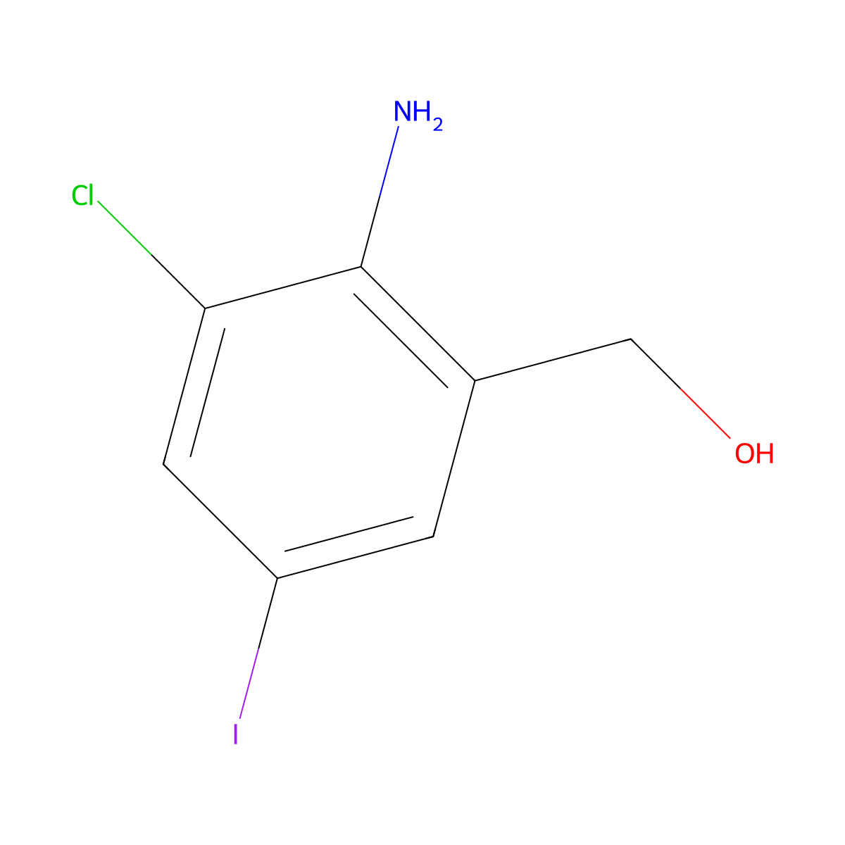 (2-Amino-3-chloro-5-iodophenyl)methanol molecular structure, CAS 2244616-87-1