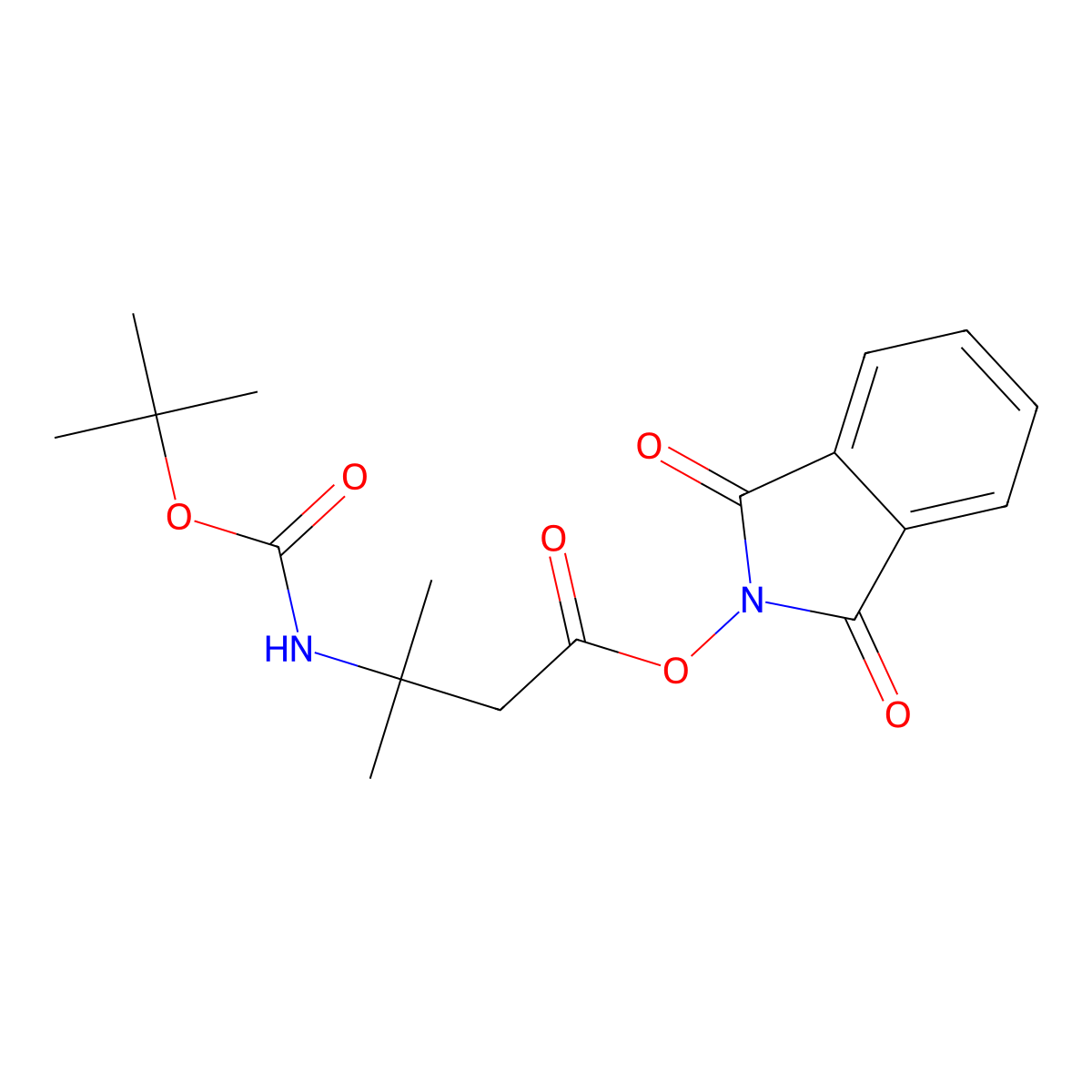 1,3-dioxo-2,3-dihydro-1H-isoindol-2-yl 3-{[(tert-butoxy)carbonyl]amino}-3-methylbutanoate molecular structure, CAS 2244699-99-6
