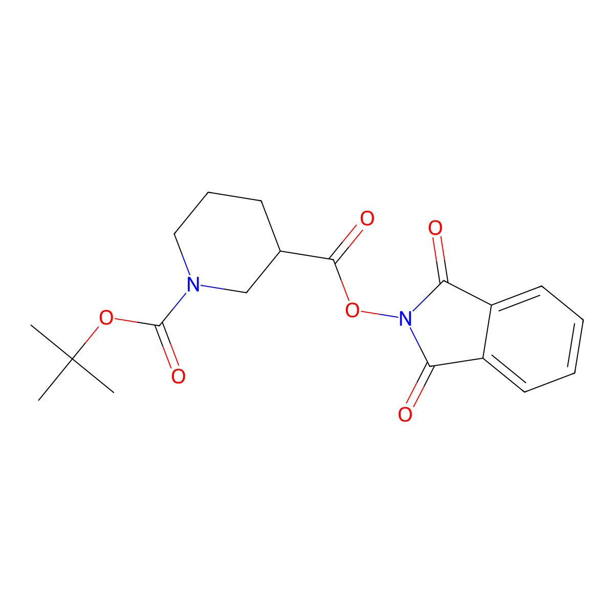 1-tert-butyl 3-(1,3-dioxo-2,3-dihydro-1H-isoindol-2-yl) piperidine-1,3-dicarboxylate molecular structure, CAS 2244700-02-3
