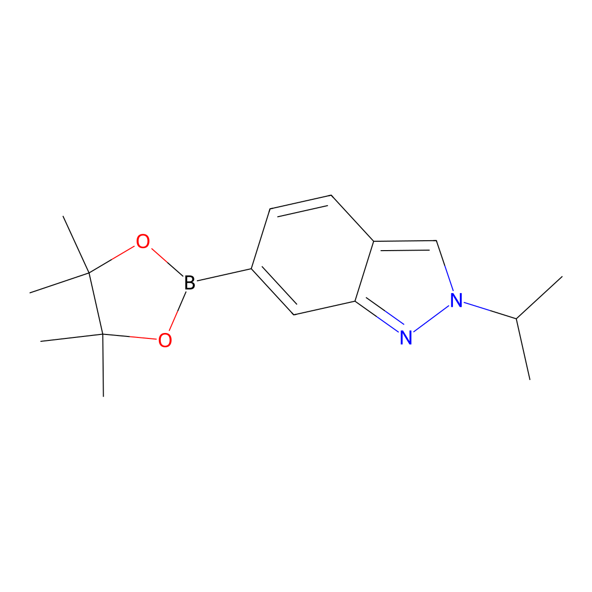 2-(propan-2-yl)-6-(4,4,5,5-tetramethyl-1,3,2-dioxaborolan-2-yl)-2H-indazole molecular structure, CAS 2244702-78-9