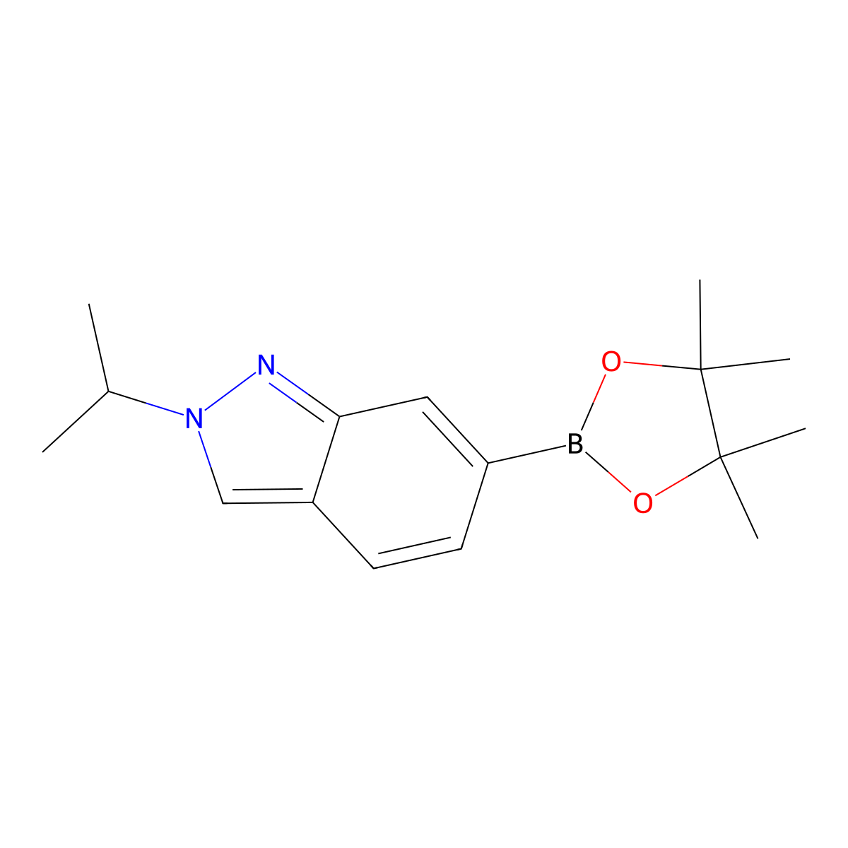 2-(propan-2-yl)-6-(4,4,5,5-tetramethyl-1,3,2-dioxaborolan-2-yl)-2H-indazole molecular structure, CAS 2244702-78-9