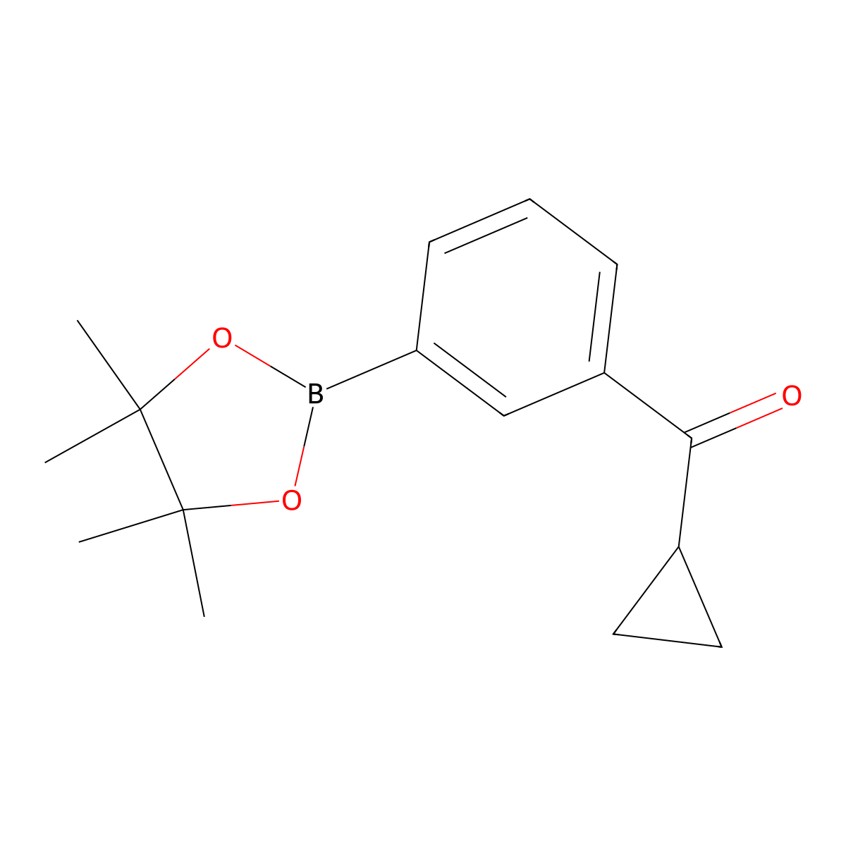 Cyclopropyl(3-(4,4,5,5-tetramethyl-1,3,2-dioxaborolan-2-yl)phenyl)methanone molecular structure, CAS 2244702-79-0