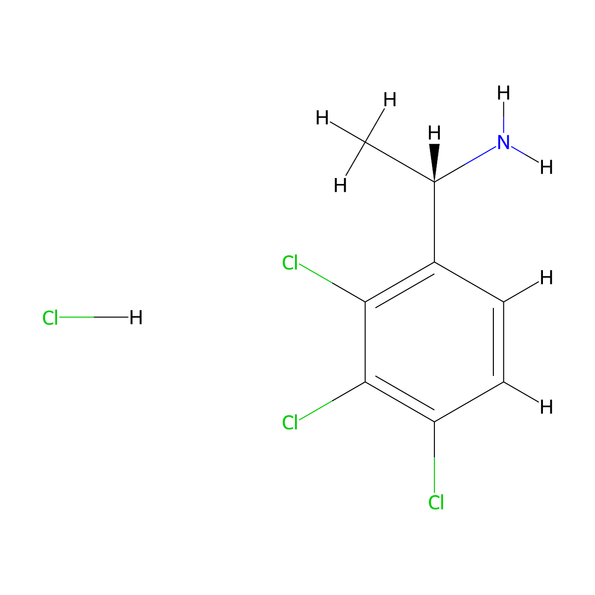 (1S)-1-(2,3,4-trichlorophenyl)ethan-1-amine hydrochloride molecular structure, CAS 2244712-63-6