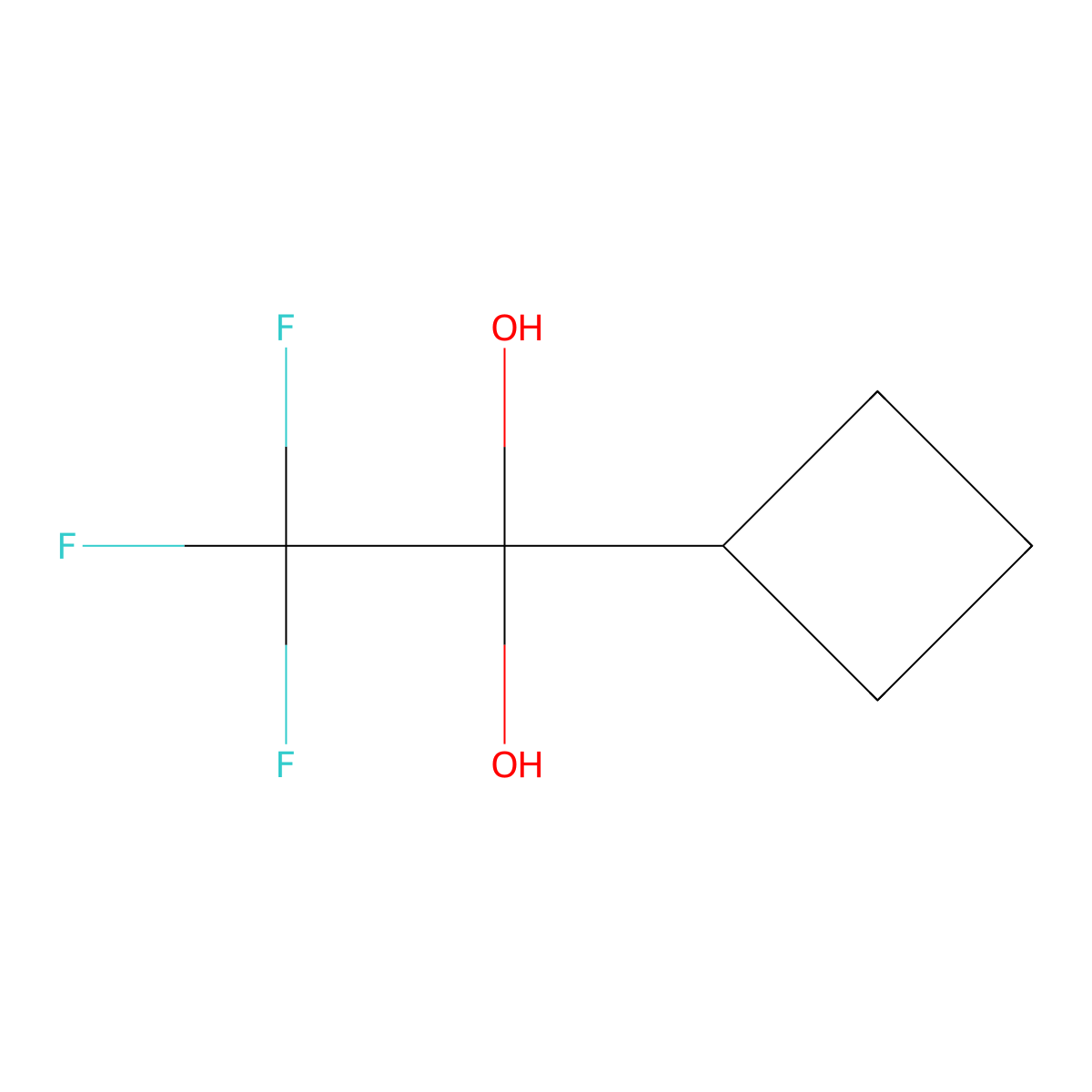 1-Cyclobutyl-2,2,2-trifluoroethane-1,1-diol molecular structure, CAS 2244721-26-2