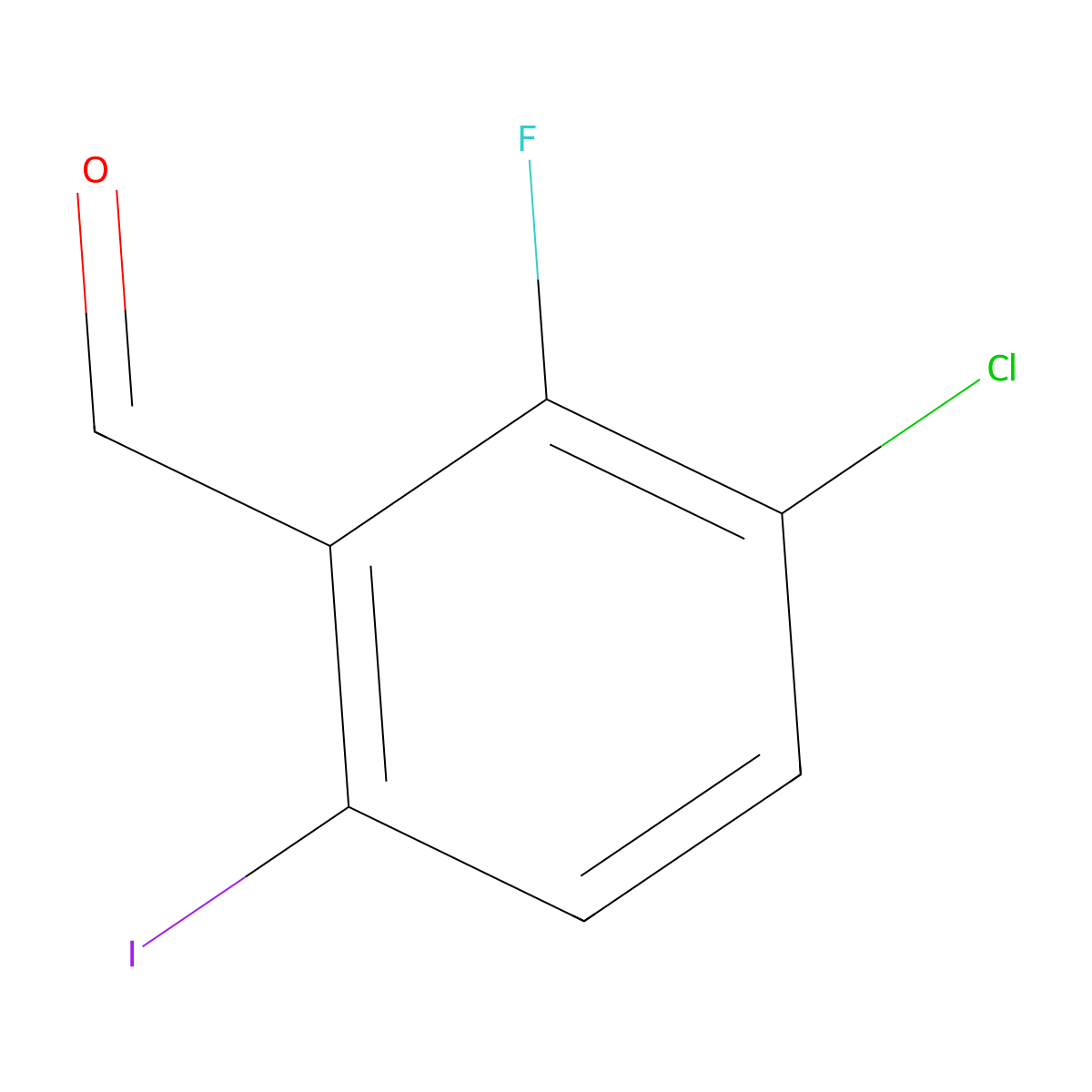 3-Chloro-2-fluoro-6-iodobenzaldehyde molecular structure, CAS 2244721-29-5