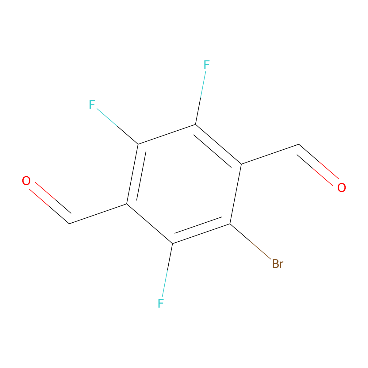 2-Bromo-3,5,6-trifluorobenzene-1,4-dicarbaldehyde molecular structure, CAS 2244721-32-0