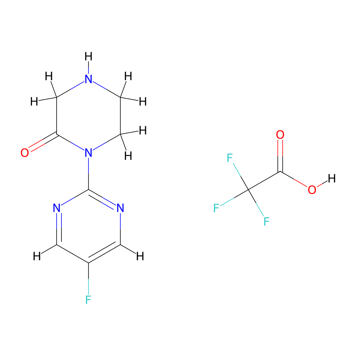 1-(5-Fluoropyrimidin-2-yl)piperazin-2-one trifluoroacetic acid molecular structure, CAS 2244721-34-2
