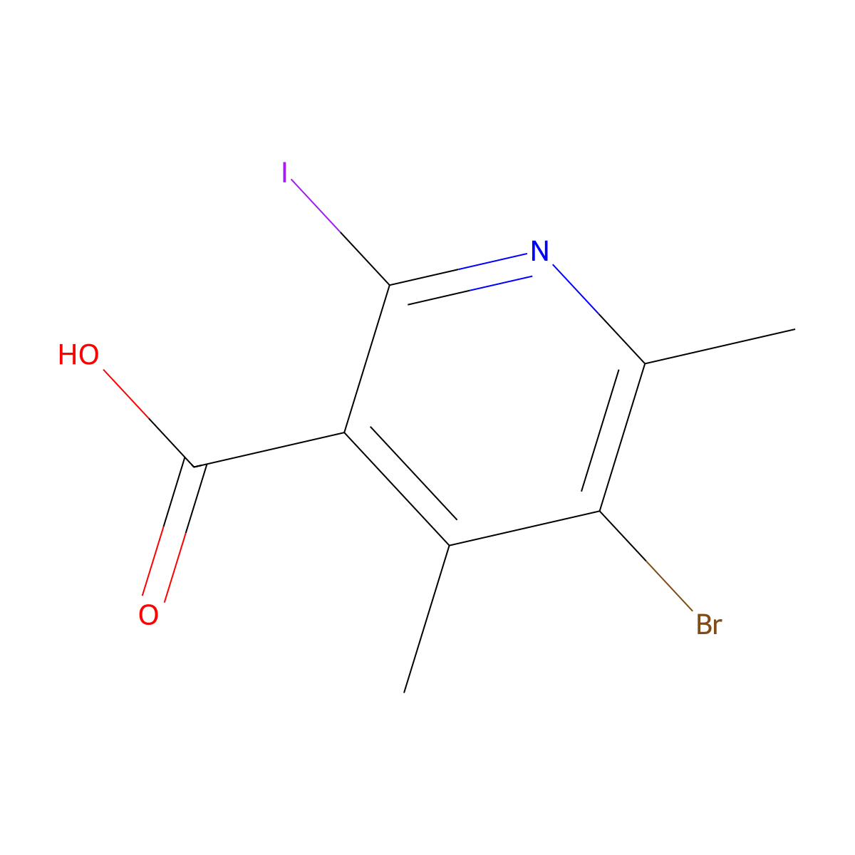 5-Bromo-2-iodo-4,6-dimethylpyridine-3-carboxylic acid molecular structure, CAS 2244721-35-3