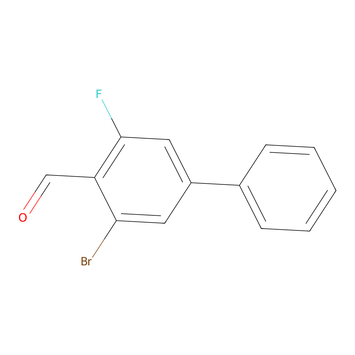 3-Bromo-5-fluoro-[1,1'-biphenyl]-4-carbaldehyde molecular structure, CAS 2244721-36-4
