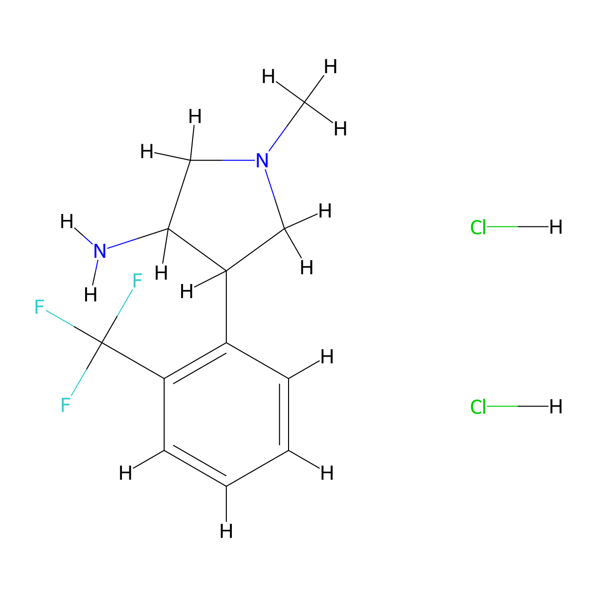 1-Methyl-4-[2-(trifluoromethyl)phenyl]pyrrolidin-3-amine dihydrochloride molecular structure, CAS 2244721-38-6
