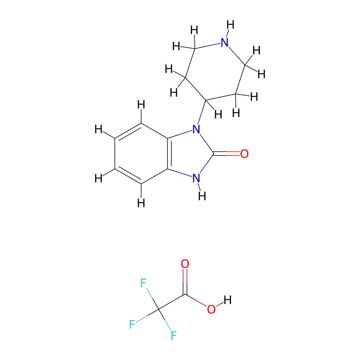 1-(Piperidin-4-YL)-1H-benzo[D]imidazol-2-OL trifluoroacetate trifluoroacetate molecular structure, CAS 2244738-21-2