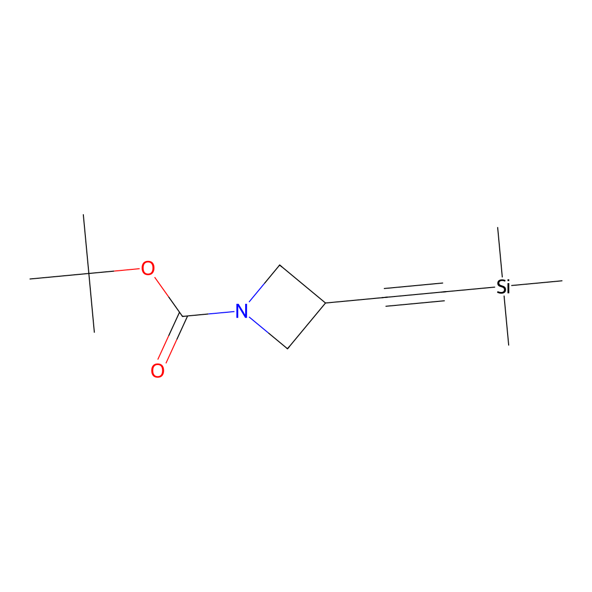 Tert-butyl 3-((trimethylsilyl)ethynyl)azetidine-1-carboxylate molecular structure, CAS 2244741-59-9