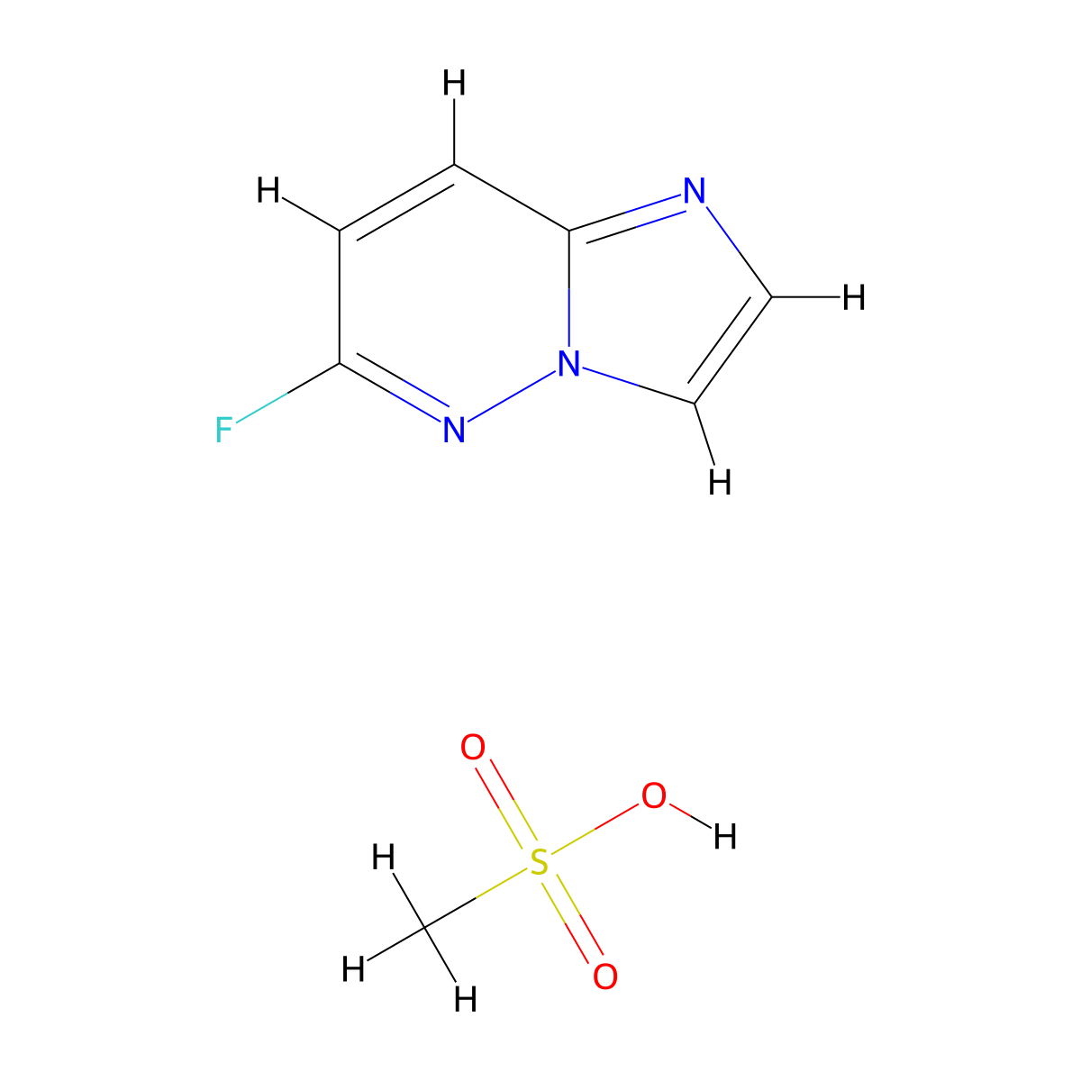 6-Fluoroimidazo[1,2-b]pyridazine methanesulfonate molecular structure, CAS 2244755-04-0