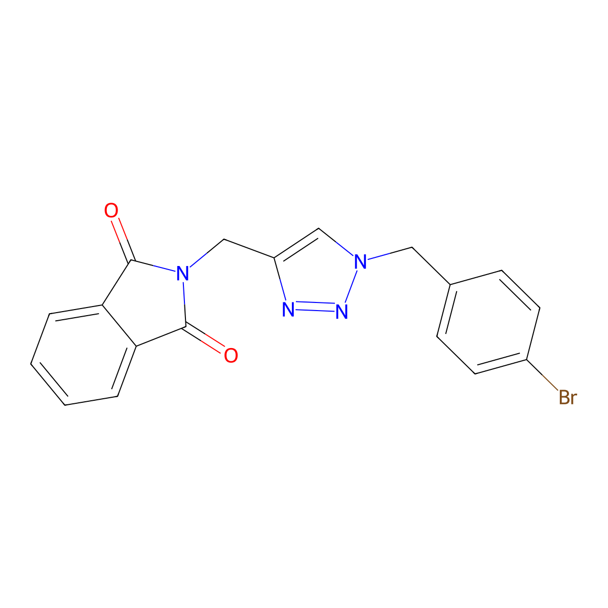 2-({1-[(4-bromophenyl)methyl]-1H-1,2,3-triazol-4-yl}methyl)-2,3-dihydro-1H-isoindole-1,3-dione molecular structure, CAS 2244864-12-6