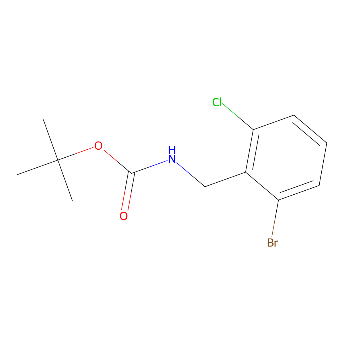 tert-Butyl 2-bromo-6-chlorobenzylcarbamate molecular structure, CAS 2244906-82-7