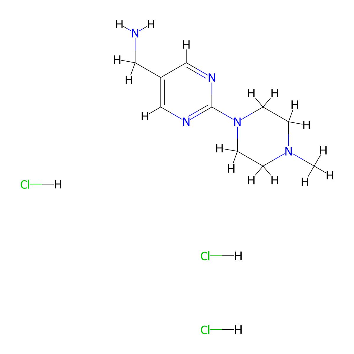 2-(4-Methyl-1-piperazinyl)pyrimidine-5-methanamine Trihydrochloride molecular structure, CAS 2244924-49-8