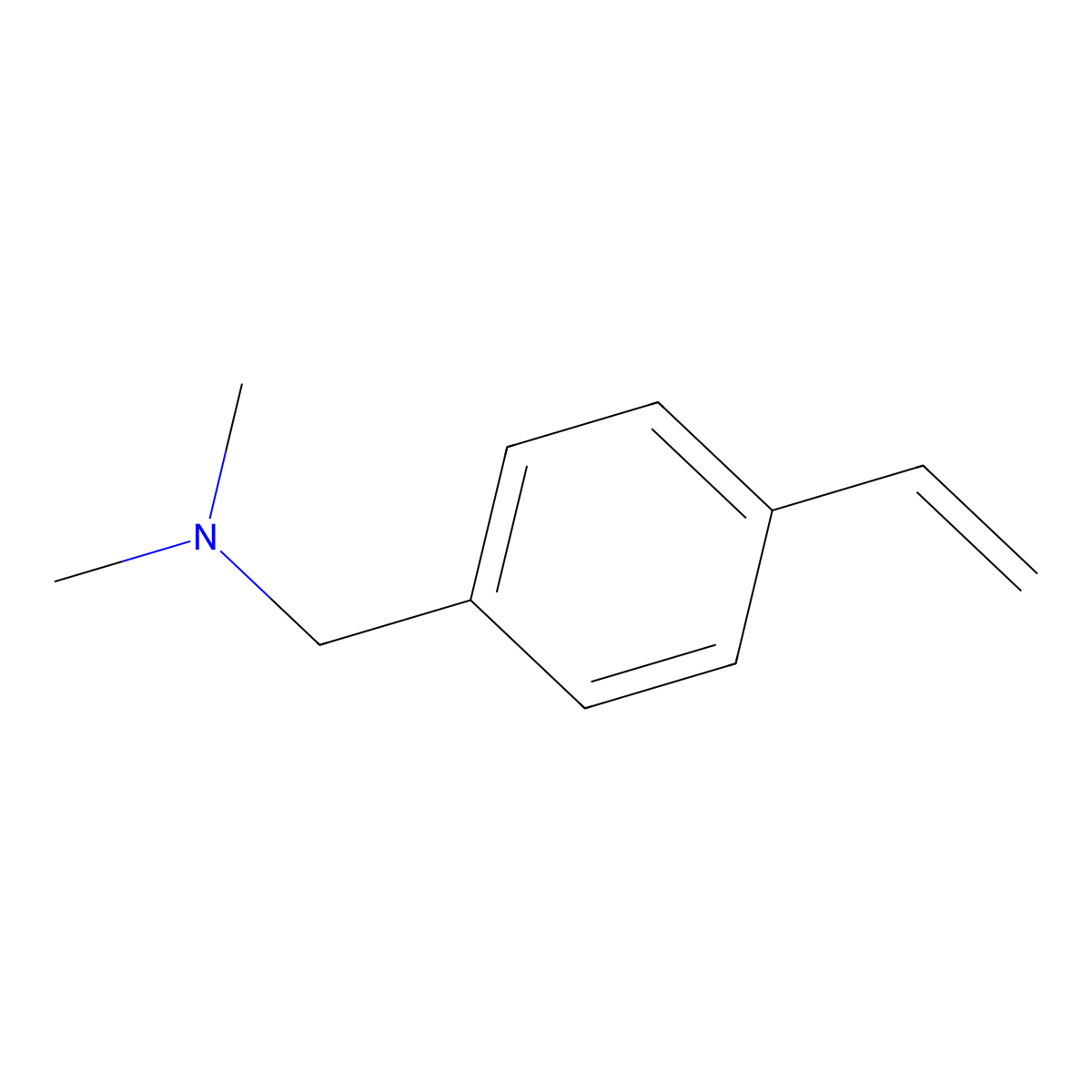 Benzenemethanamine, ar-ethenyl-N,N-dimethyl- molecular structure, CAS 2245-52-5