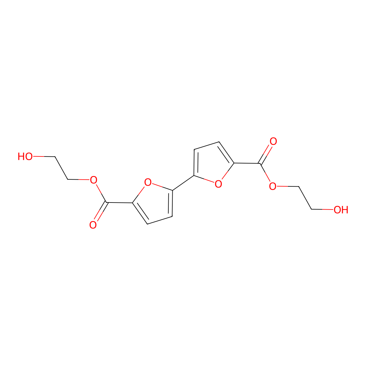 Bis(2-hydroxyEthyl) [2,2'-bifuran]-5,5'-Dicarboxylate molecular structure, CAS 2245022-19-7