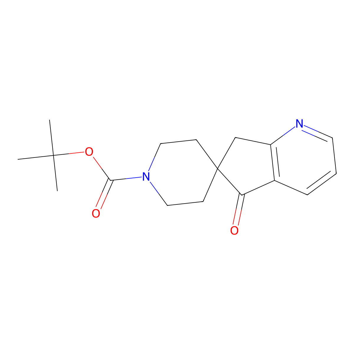 Tert-butyl 5-oxo-5,7-dihydrospiro[cyclopenta[b]pyridine-6,4'-piperidine]-1'-carboxylate molecular structure, CAS 2245084-40-4