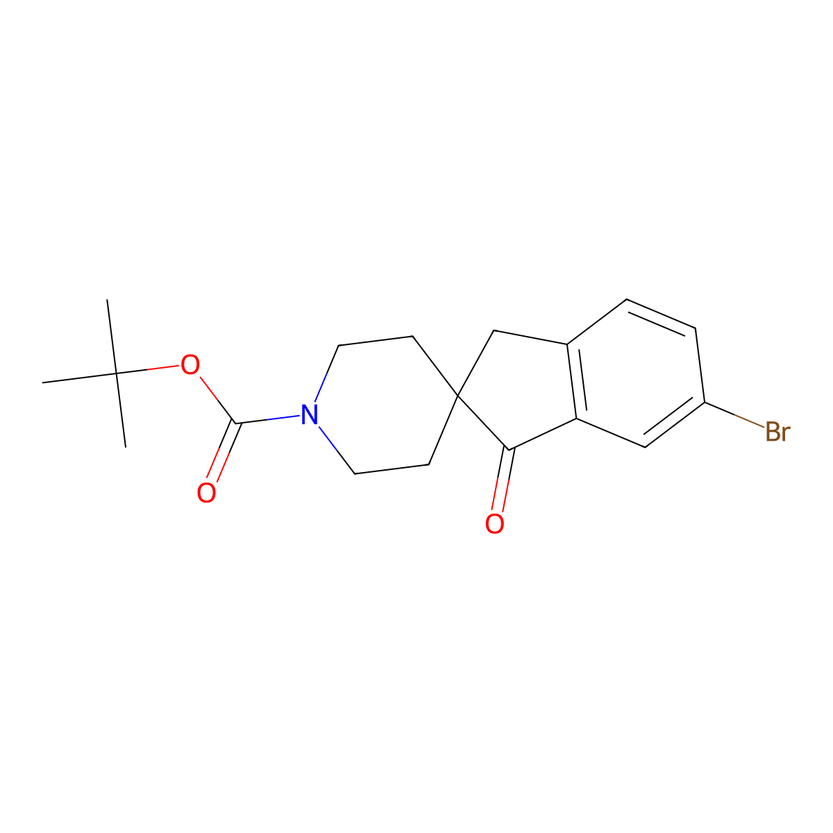 tert-Butyl 6-bromo-1-oxo-1,3-dihydrospiro[indene-2,4'-piperidine]-1'-carboxylate molecular structure, CAS 2245084-41-5