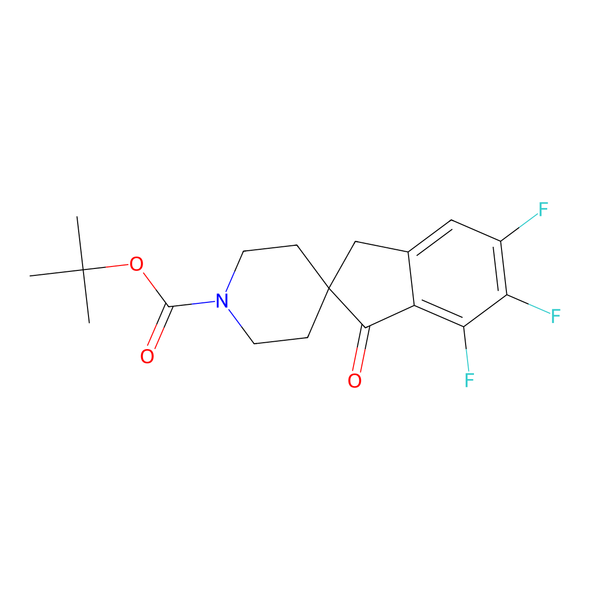 tert-Butyl 5,6,7-trifluoro-1-oxo-1,3-dihydrospiro[indene-2,4'-piperidine]-1'-carboxylate molecular structure, CAS 2245084-47-1