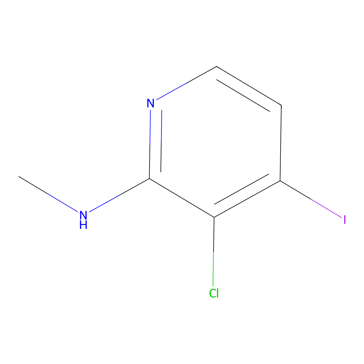 3-chloro-4-iodo-N-methylpyridin-2-amine molecular structure, CAS 2245085-18-9
