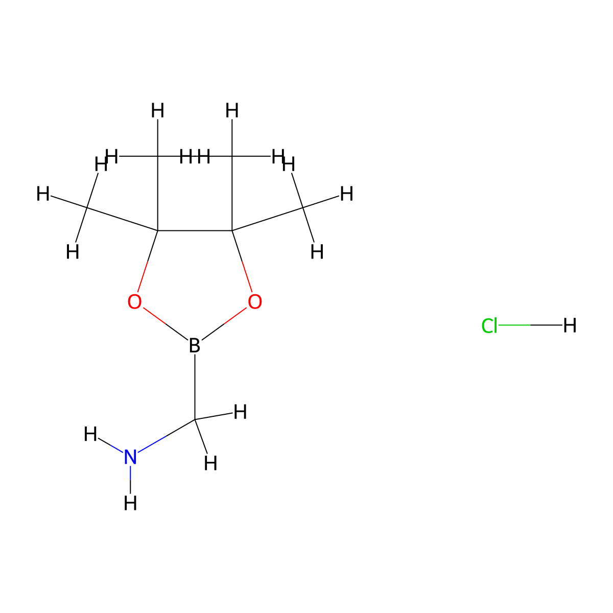 (Tetramethyl-1,3,2-dioxaborolan-2-yl)methanamine hydrochloride molecular structure, CAS 2245102-84-3